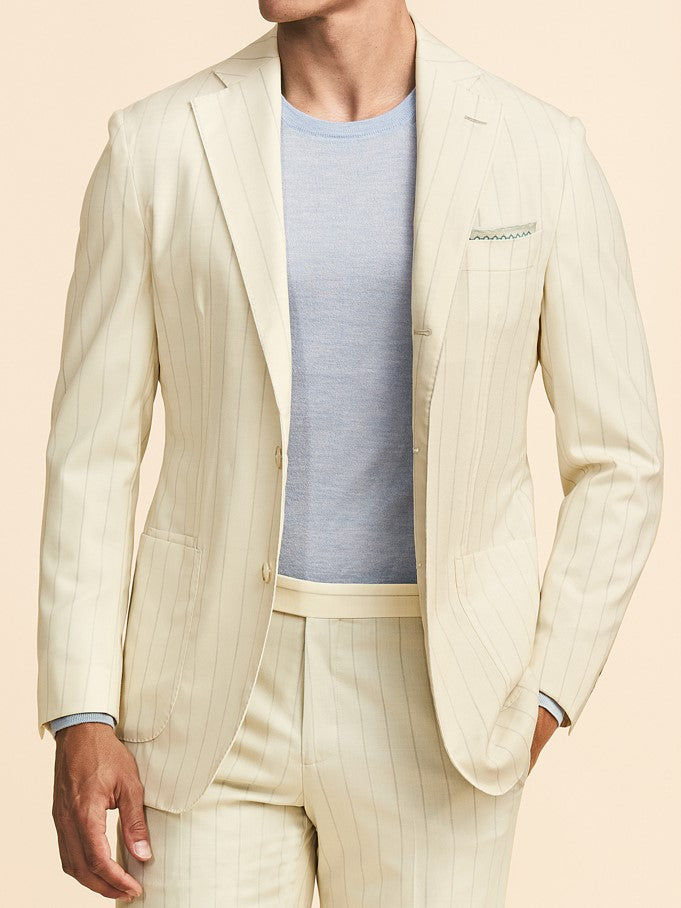 Ivory Wool & Silk Suit with Pencil Stripes image 2