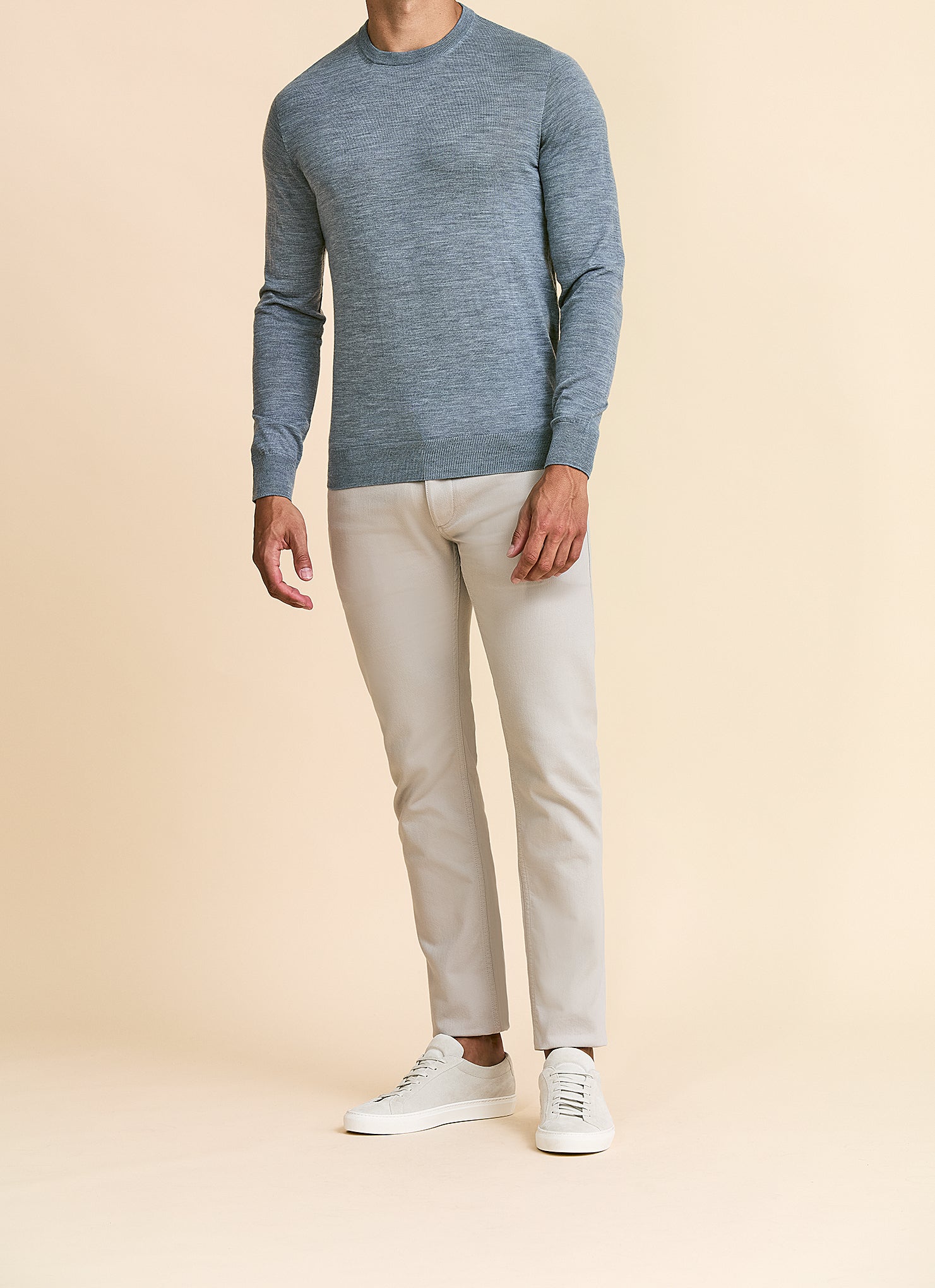 Olive Twill Stretch 5-Pocket Trousers