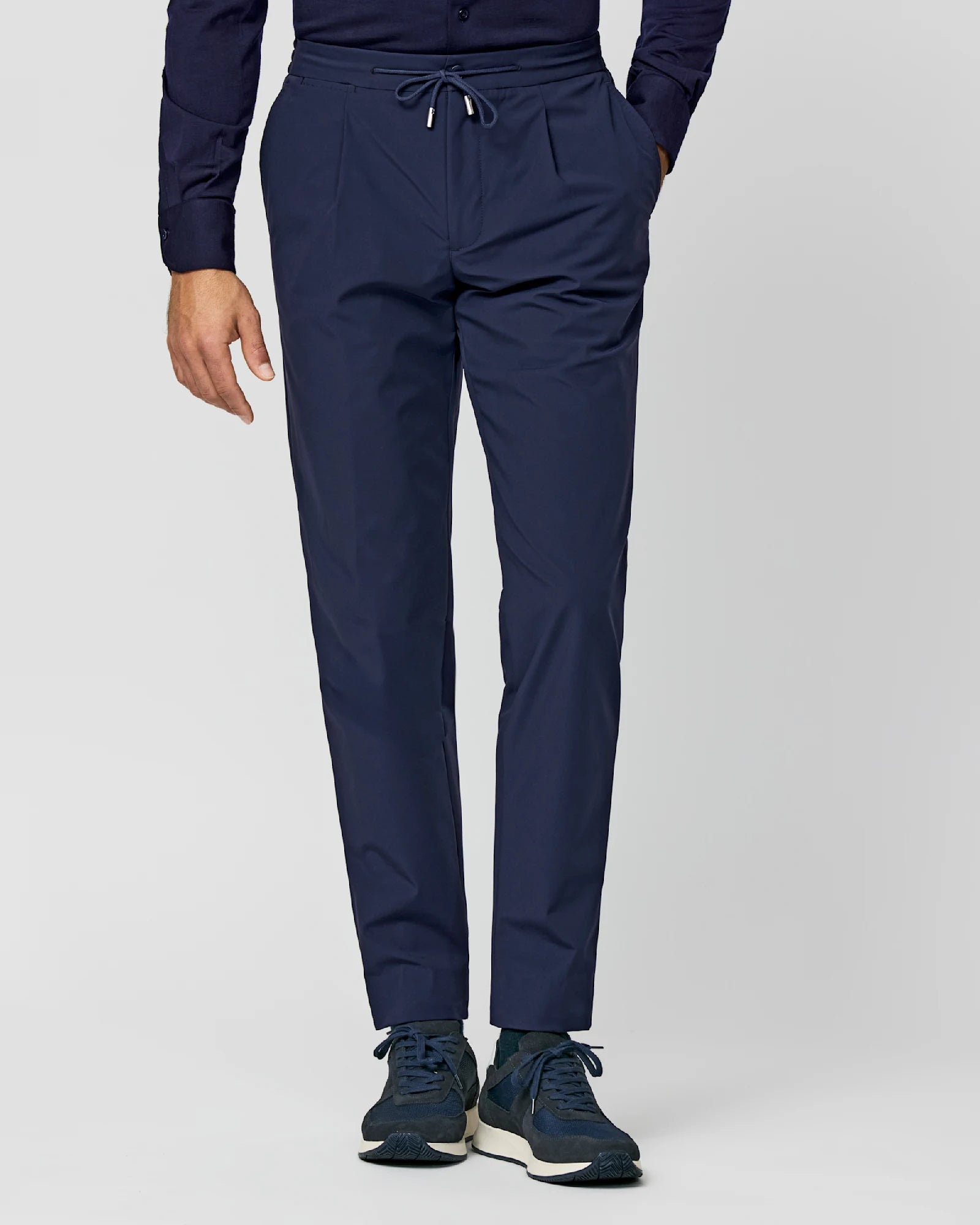 Midnight Blue Trousers in Technical Stretch Fabric