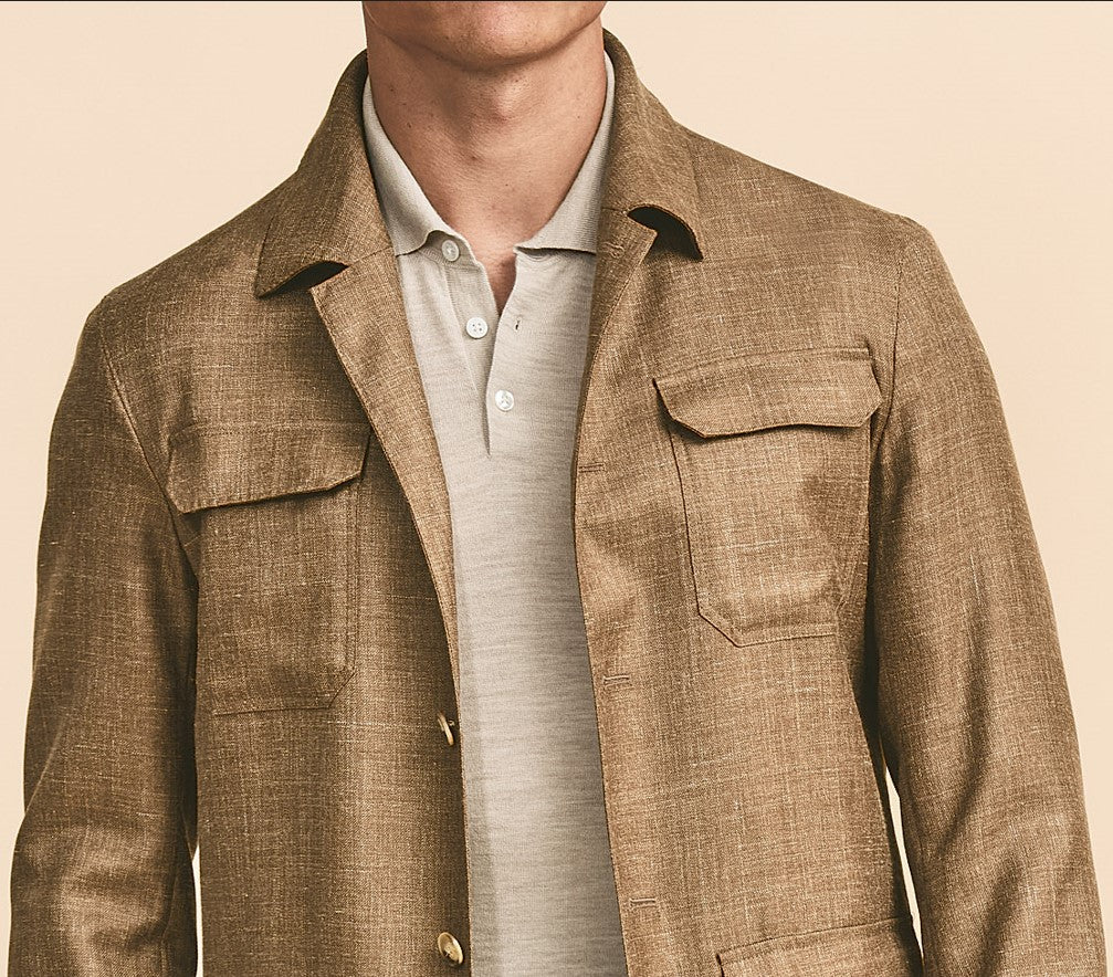 Caramel Jacket in Wool-Silk-Linen Blend image 1