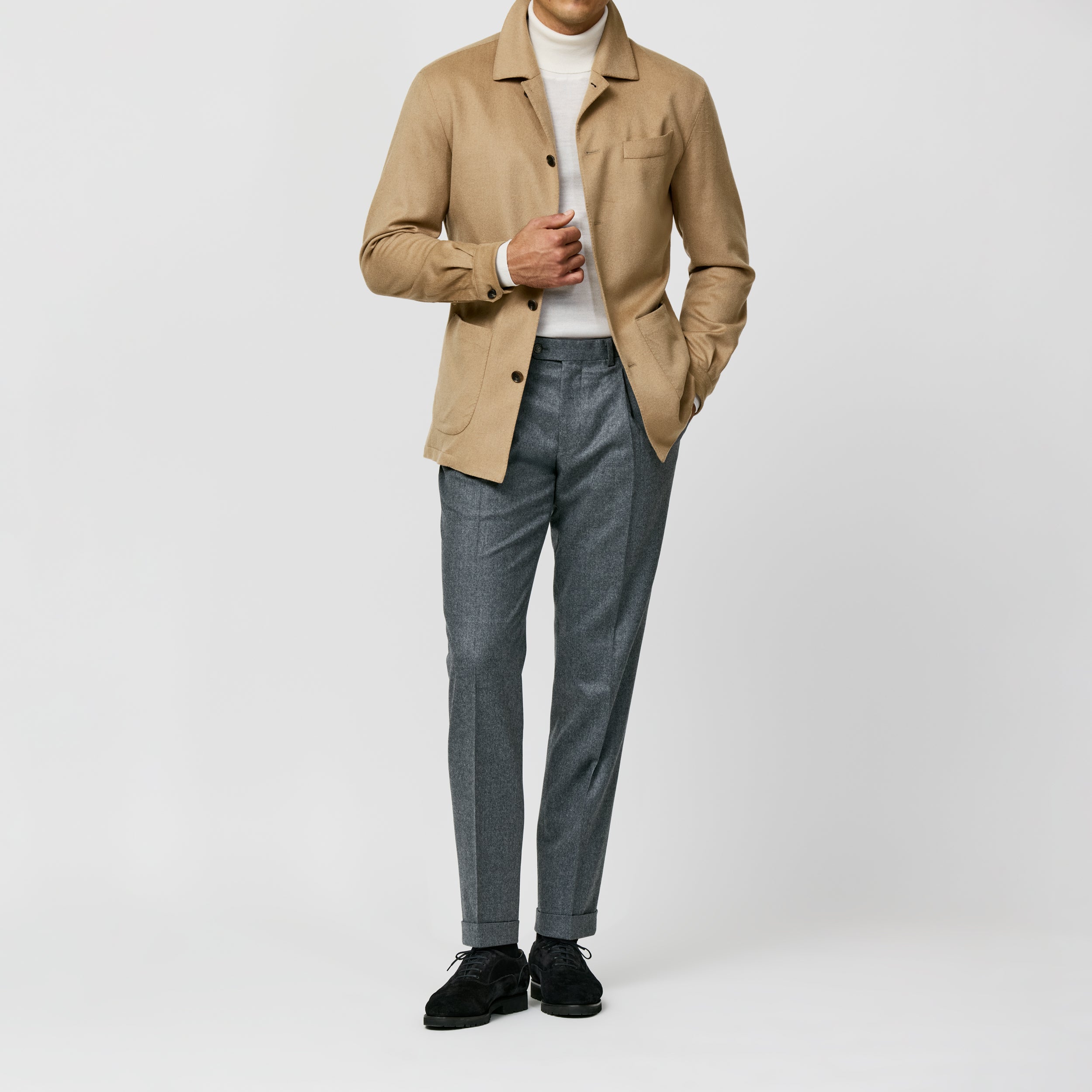 Caramel Brushed Camel Hair Safari Jacket