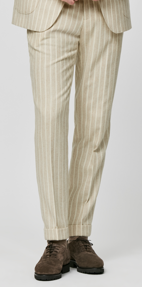 Sand and Ivory Stripes Stretch Alpaca-Wool Suit