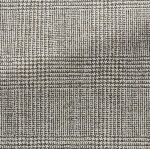 Taupe & Ivory Glencheck Stretch Wool Suit