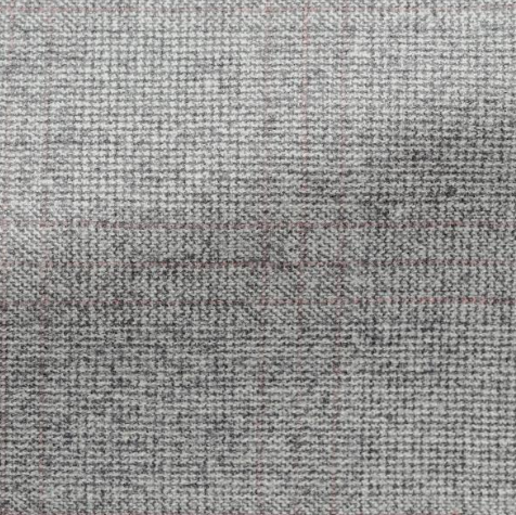 Grey & Light Pink Glencheck Stretch Wool Suit