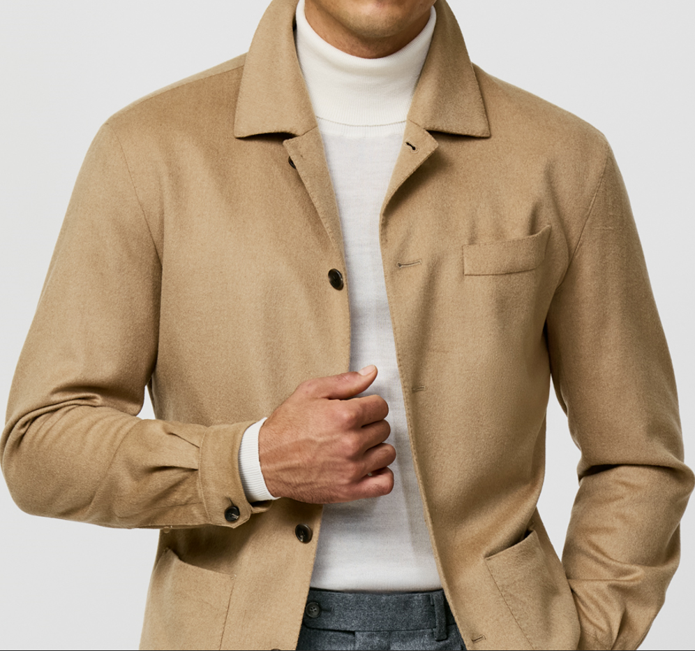Caramel Brushed Camel Hair Safari Jacket