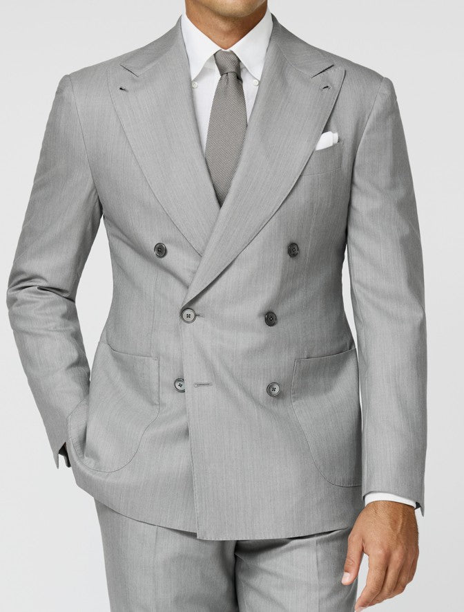 Smoke Grey Suit in S130 Melange Wool