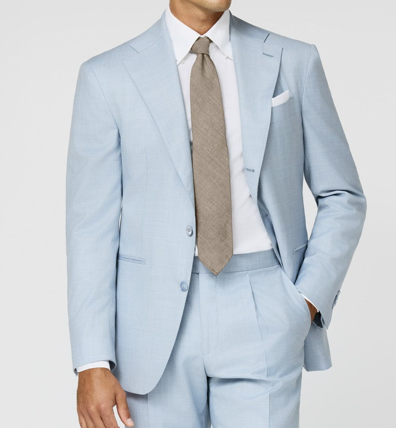 Light Blue Suit in Stretch Tropical Wool