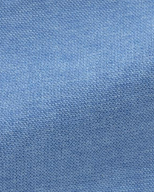 Light Blue Shirt in Melange Cotton Pique Knit