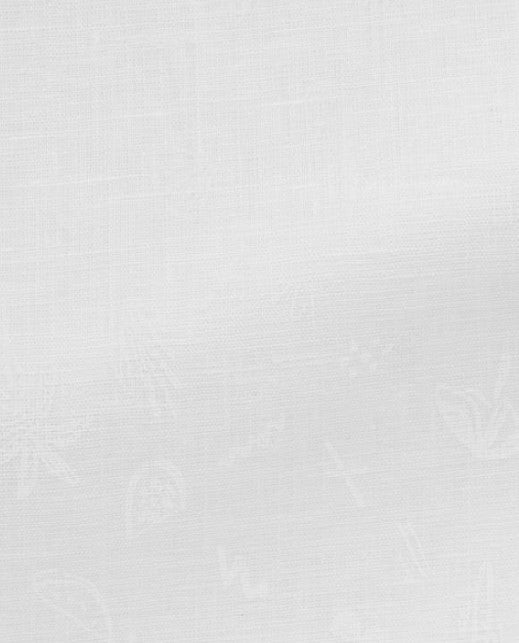 White Linen with Tonal Paradise Print Shirt