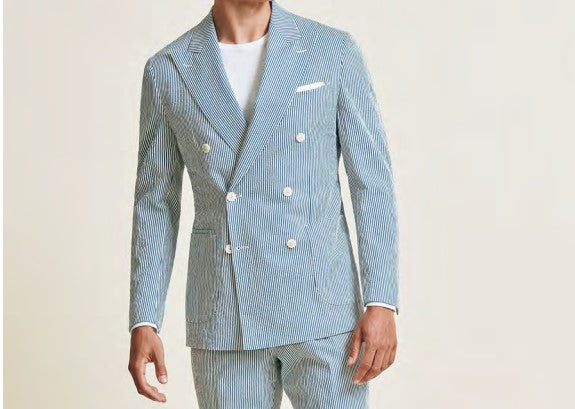 Blue & White Seersucker Traveler Suit image 1