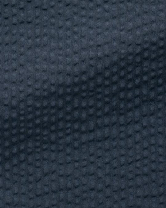 Navy Blue Cotton Seersucker Shirt image 1