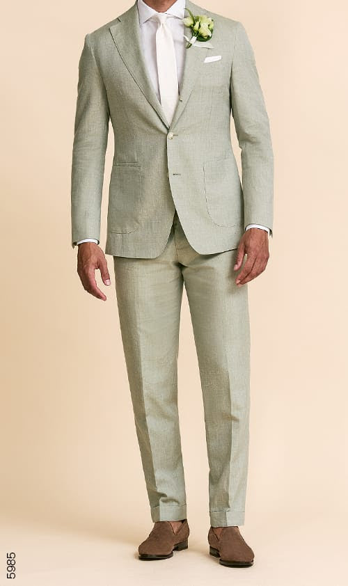 Sage Green Wool-Silk-Linen 2-Piece Suit