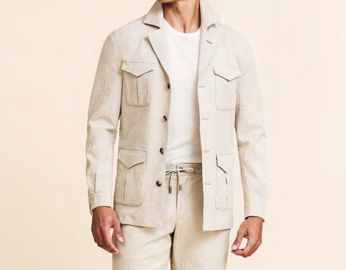 Sand Traveler Suit in Seersucker Fabric image 1