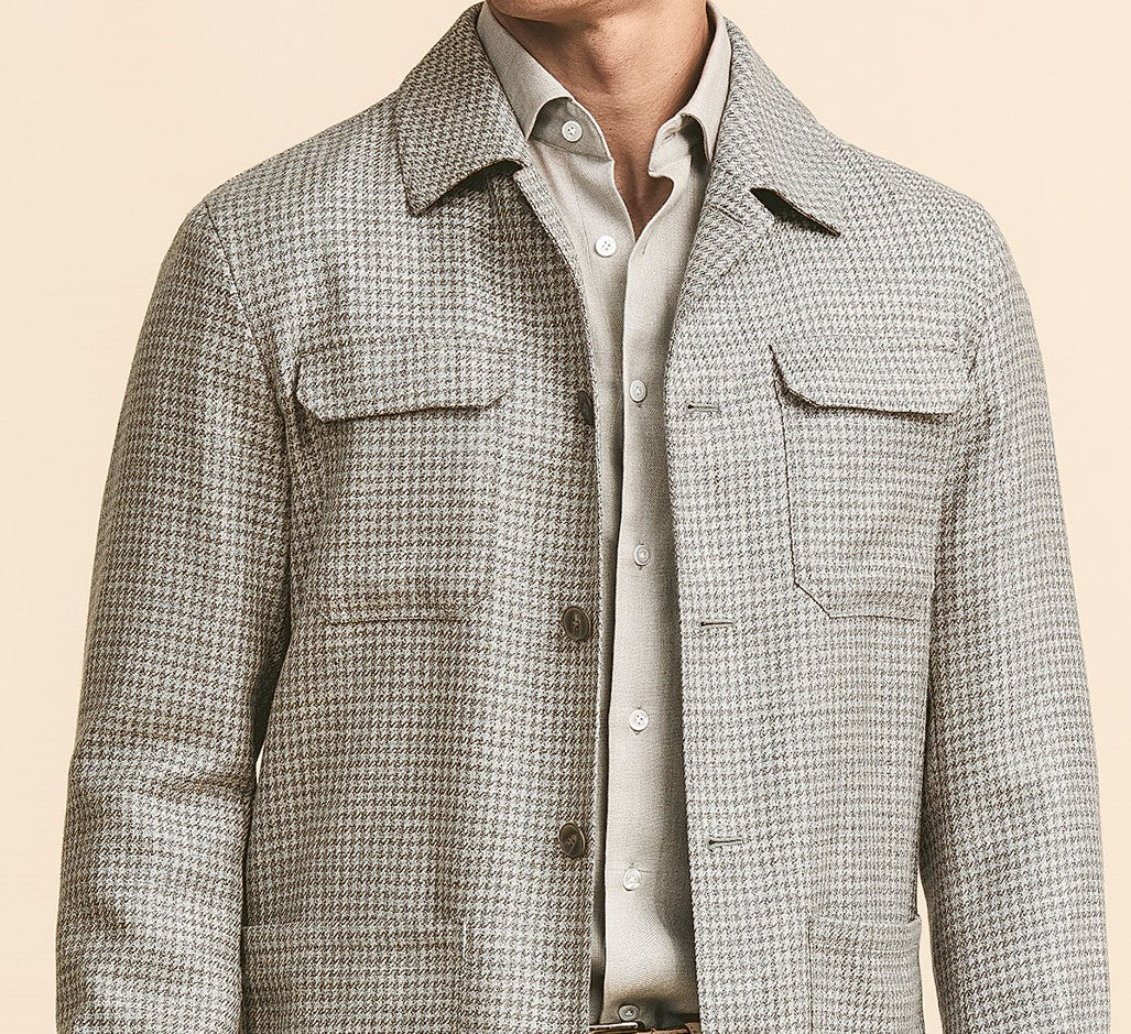 Taupe & Light Grey Houndstooth Jacket image 1