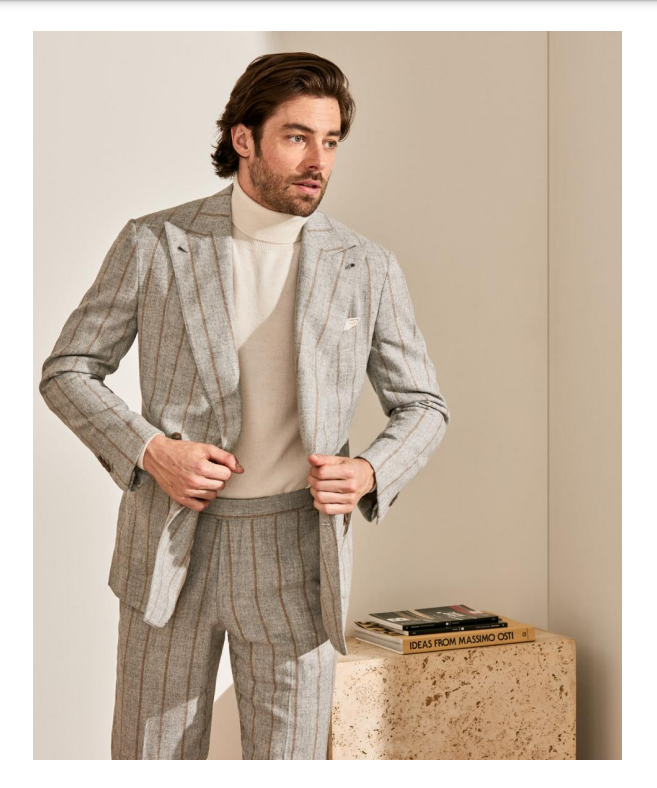 Stone Grey & Cinnamon Pinstripe Suit image 0