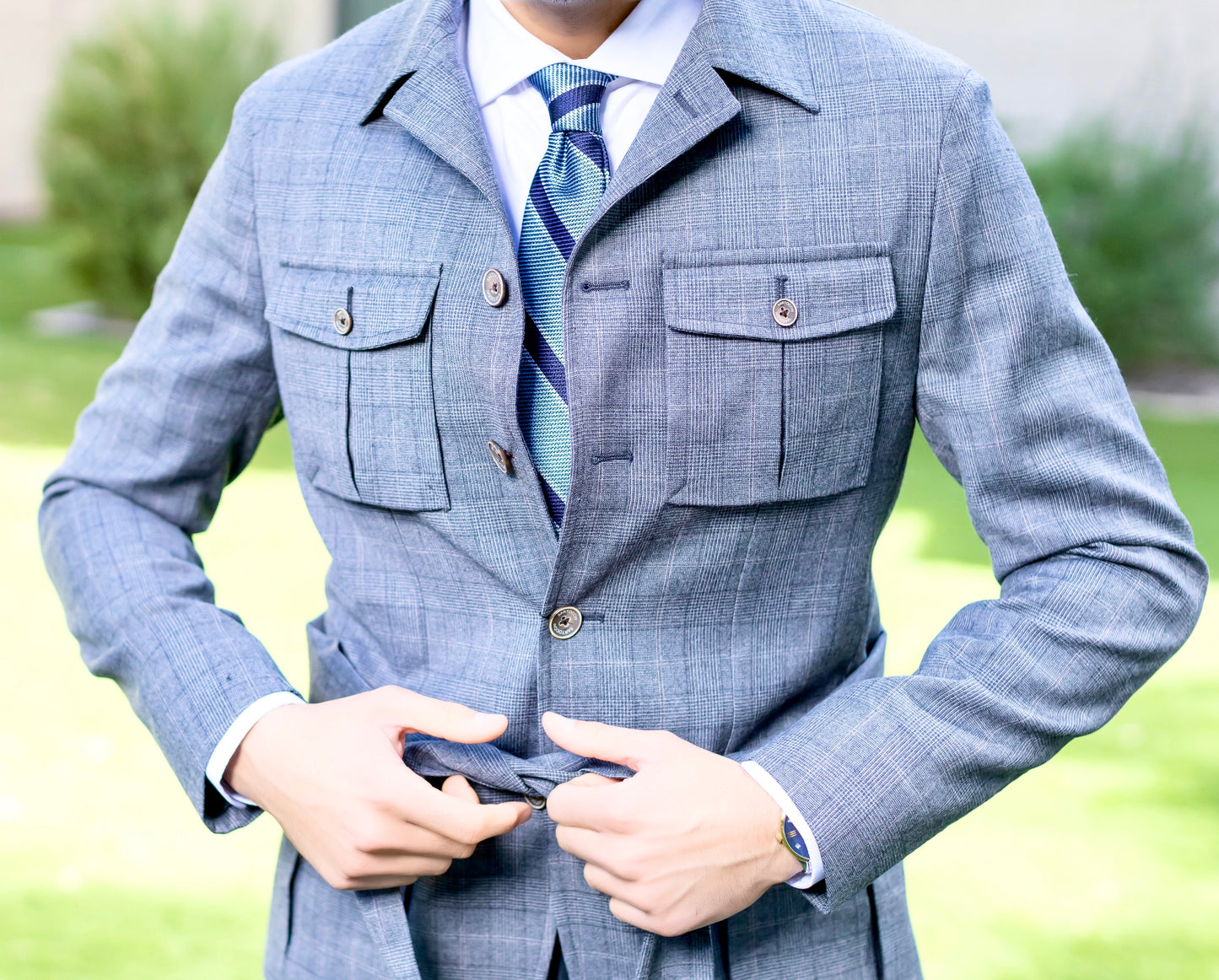 Prince Of Wales Belted Safari Jacket