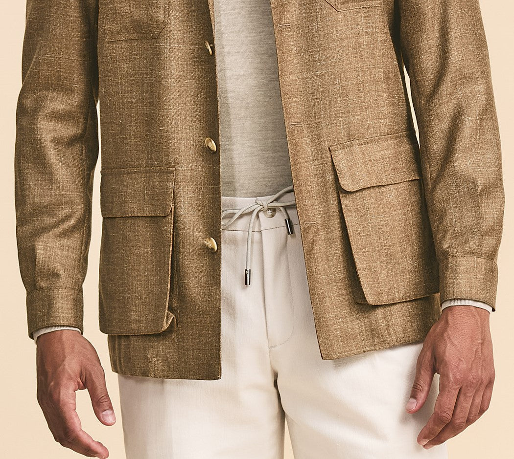 Caramel Jacket in Wool-Silk-Linen Blend image 3