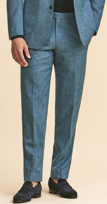 Light Petrol Color Wool-Silk-Linen Suit image 2