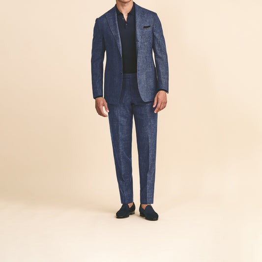Navy Blue & Midnight Blue Glencheck Suit image 0