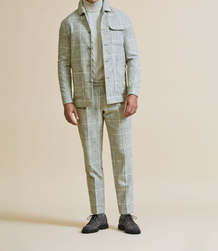 Light Grey & White Glencheck Suit