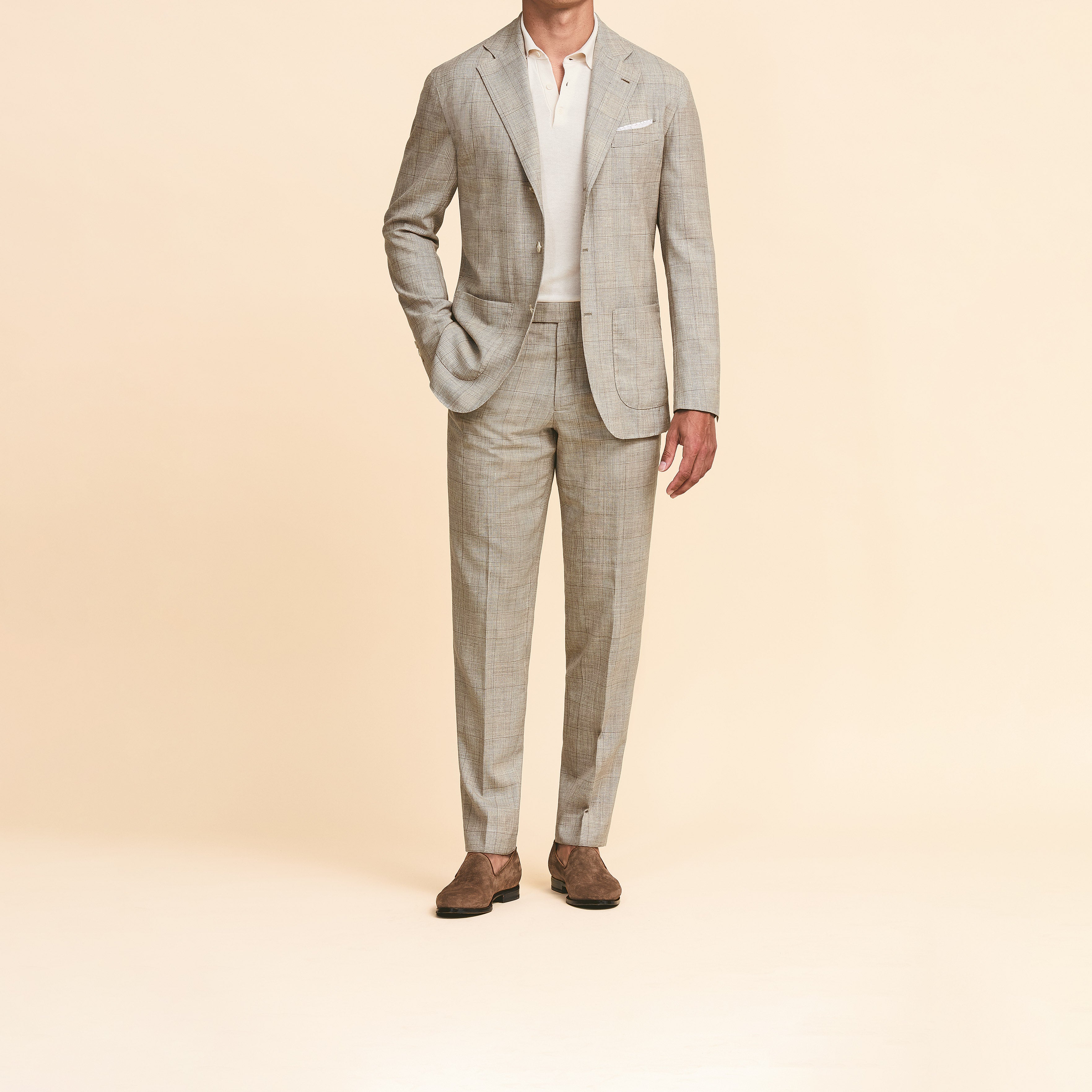 Biege & Sand Wool-Silk-Linen Suit