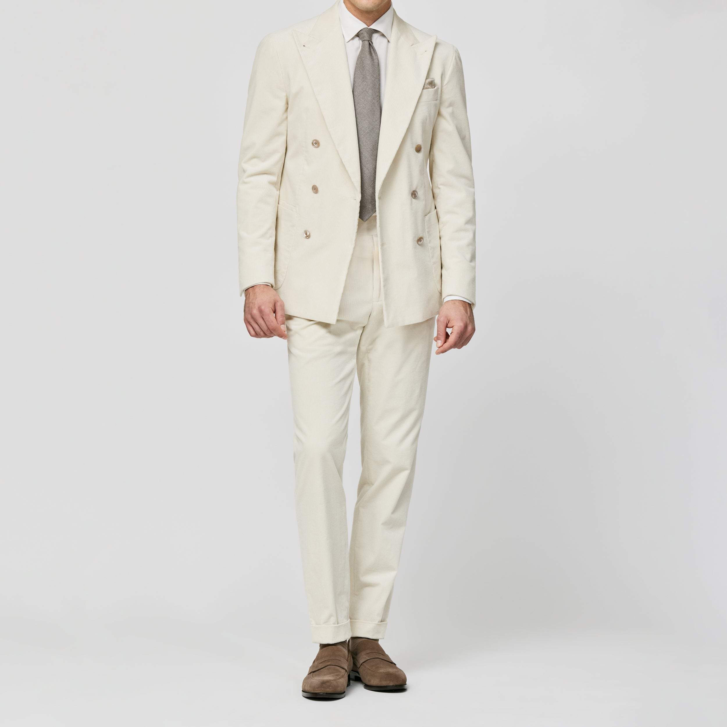 Off-White Stretch Cotton Corduroy Suit