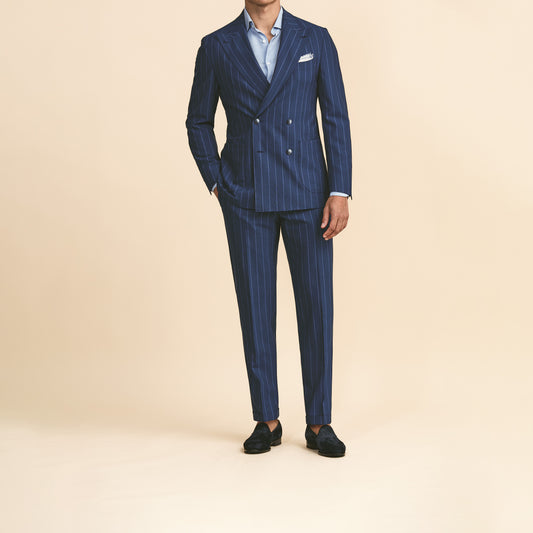 Neapolitan Blue Suit with Tonal Pencil Stripes image 0