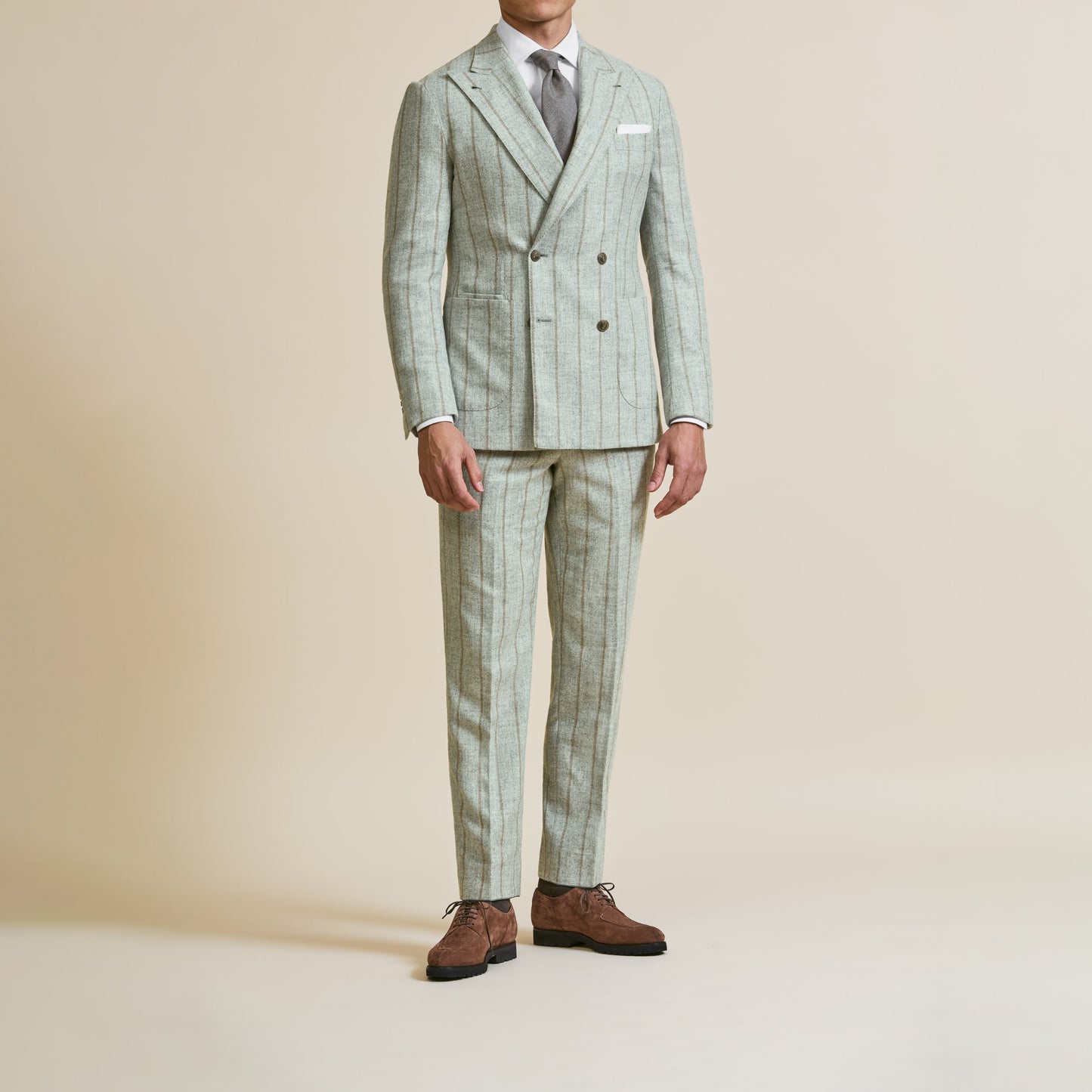 Stone Grey & Cinnamon Pinstripe Suit image 3
