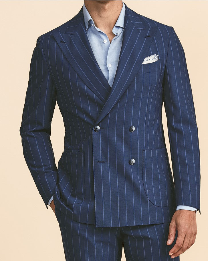Neapolitan Blue Suit with Tonal Pencil Stripes image 1
