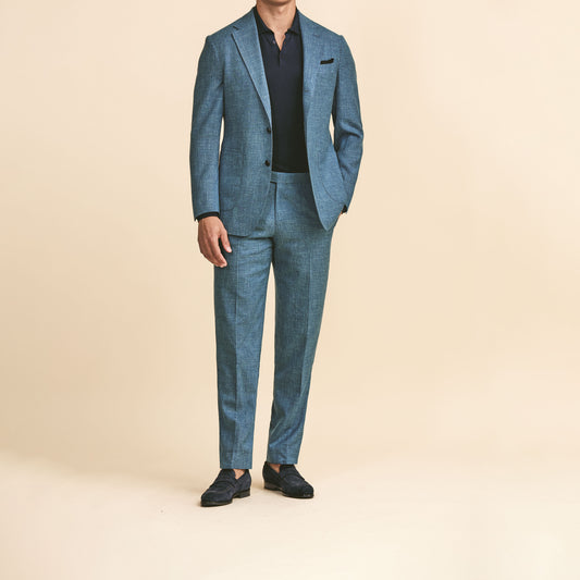 Light Petrol Color Wool-Silk-Linen Suit image 0