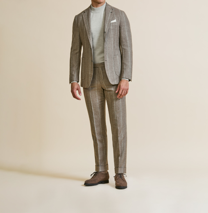 Light Brown Chalk Stripe Suit