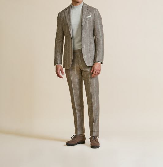 Light Brown Chalk Stripe Suit