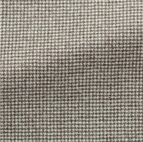 Taupe & Ivory Micro Houndstooth Stretch Wool Suit