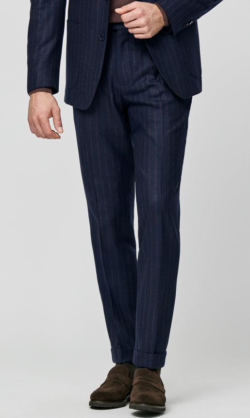 Indigo & Rust Stripes Stretch Wool Suit