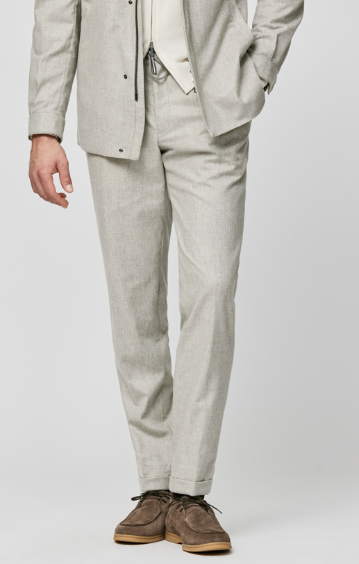 Bone-Griege Wool-Cashmere Technical Suit