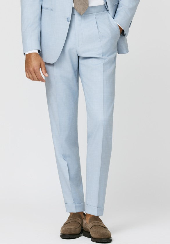 Light Blue Suit in Stretch Tropical Wool