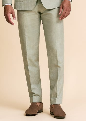 Sage Green Wool-Silk-Linen 2-Piece Suit