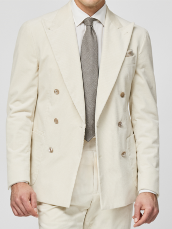 Off-White Stretch Cotton Corduroy Suit
