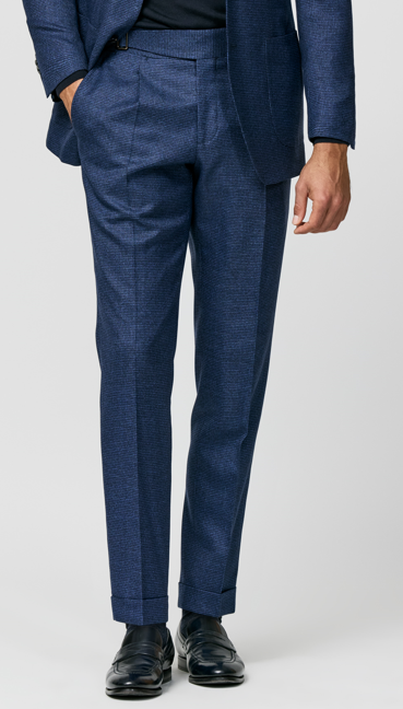 Neapolitan Blue Houndstooth Stretch Wool Suit