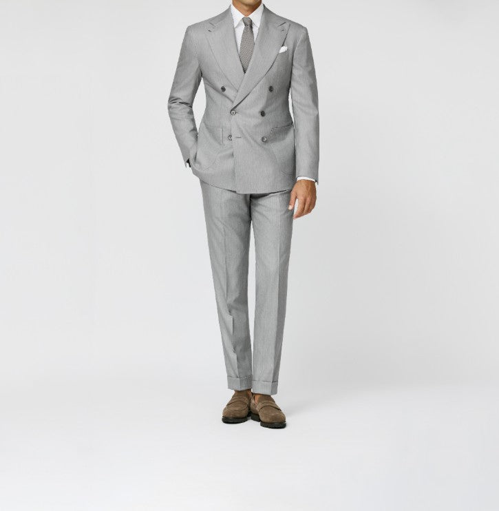 Smoke Grey Suit in S130 Melange Wool