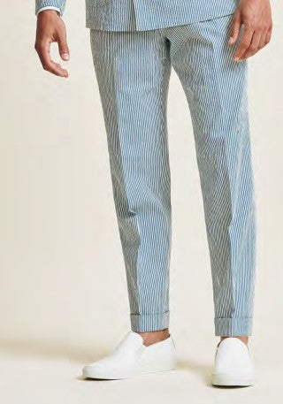Blue & White Seersucker Traveler Suit image 2