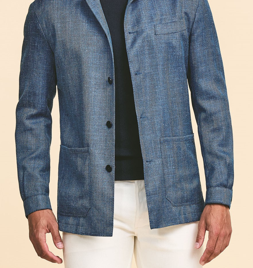 Cobalt Blue Herringbone Jacket image 2